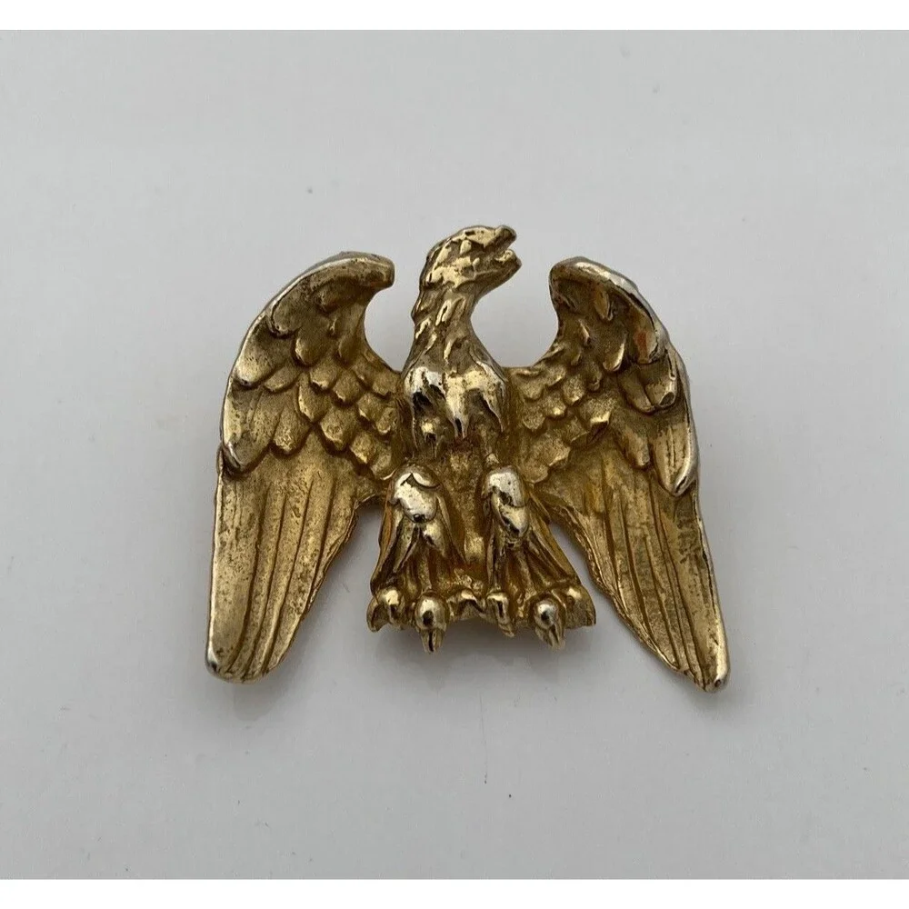 VINTAGE GOLD TONE FEDERAL EAGLE PATRIOTIC BROOCH PIN ACCESSOCRAFT RARE